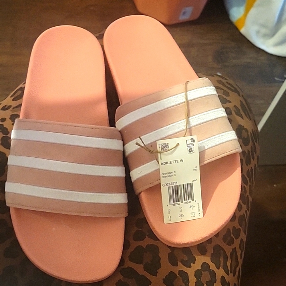 Pink Adidas Slides